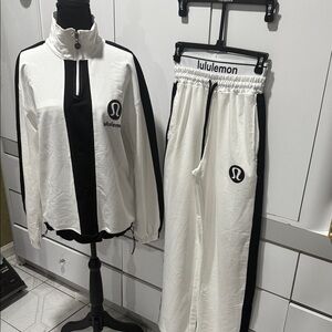 lululemon athletica Black and White Track Pants & Jacket